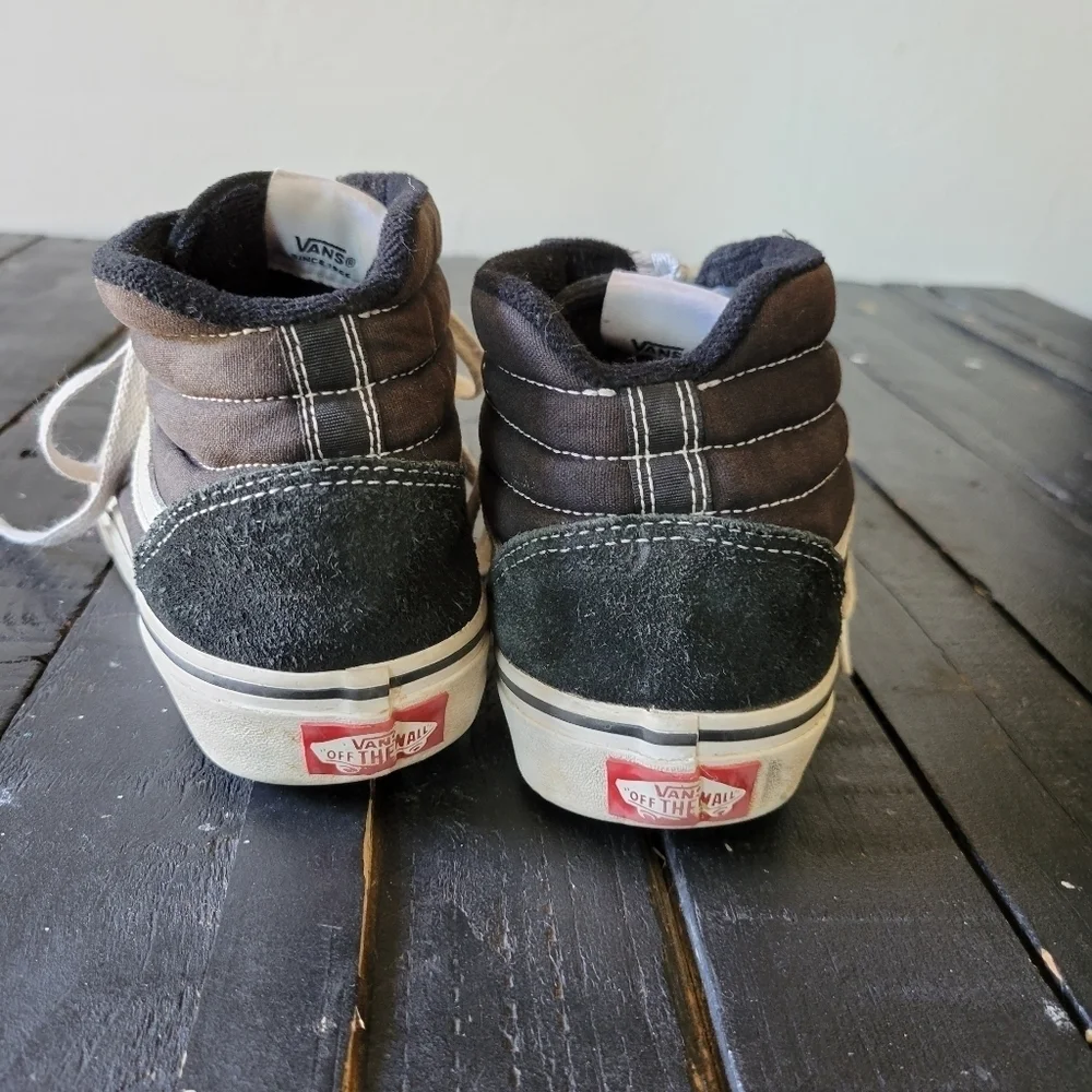 Vans Old Skool High Top Shoes Black Suede White Kids Youth 5 Unisex Boys Girls